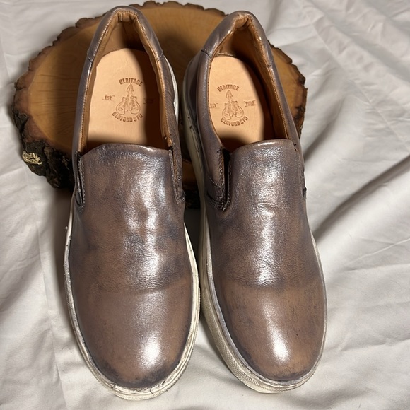 BED|STU Hermione Slip On Leather Grey Rustic Silver Metallic size 10 🥳Host Pick🥳 - Picture 16 of 16